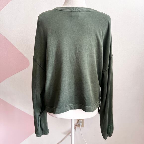 Offline by Aerie Green Graphic Sweatshirt Pullover Cozy Loungewear Medium - Picture 3 of 12